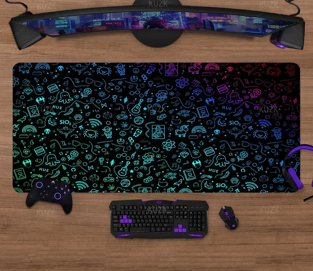 Large Gaming Mouse Pad Desk Mat XL Extended Keyboard & Mouse Pad — 30x80 / 40x90 / 50x100 cm (11.8x31.5, 15.7x35.4, 19.7x39.4 in)