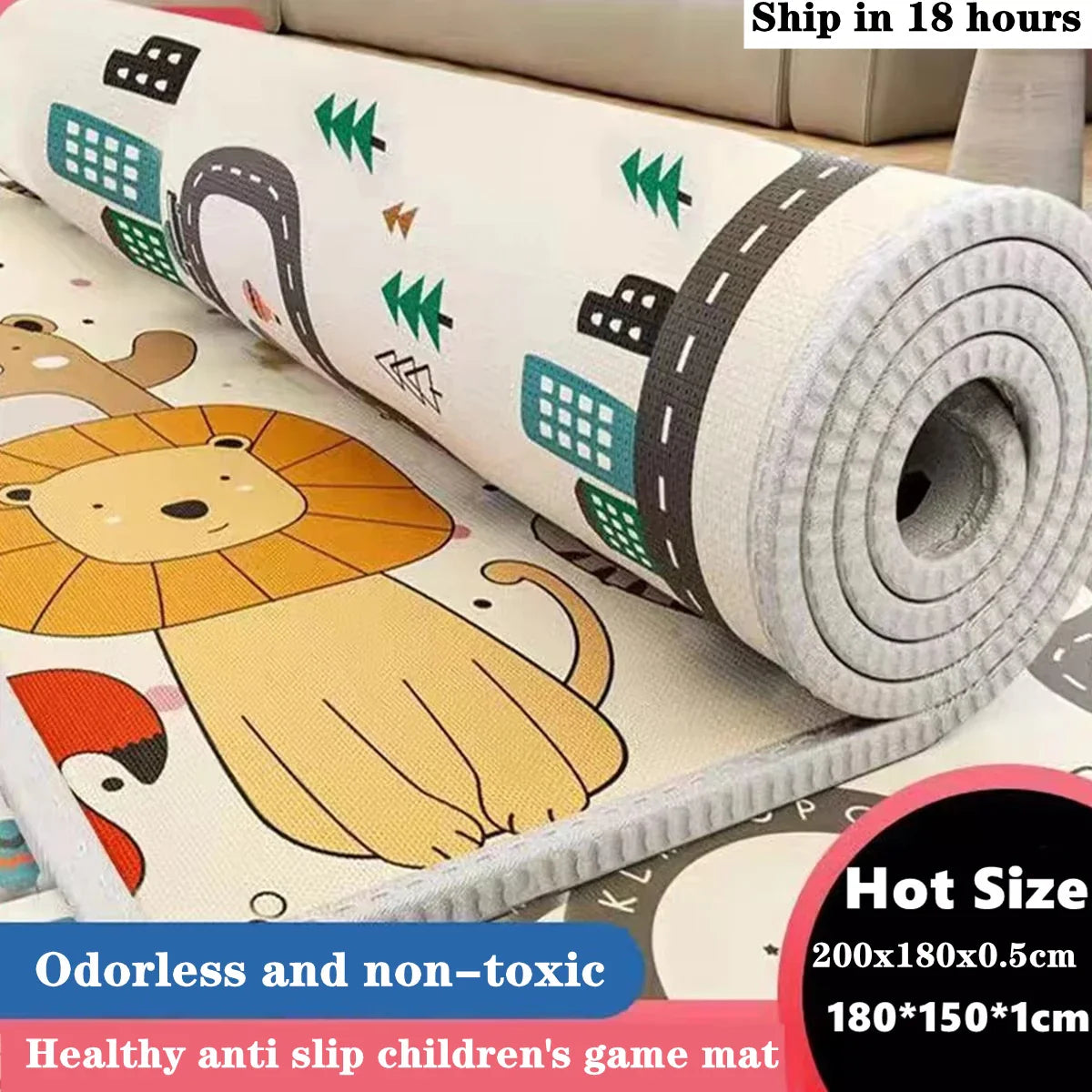 Baby Play Mat Foam Crawling Activity Gym Rug – Non-Toxic EPE, Double-Sided, Foldable (Available in 5 Sizes)