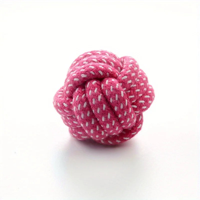 Candy-Colored Cotton Rope Ball Chew Toy for Dogs & Cats — Durable Tug & Fetch Pet Toy