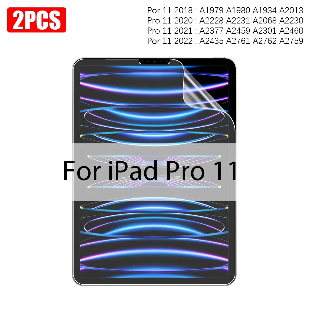 Matte Paper-Like Screen Protector for iPad — 2-Pack Anti-Glare, Scratch-Resistant Film, Pen Writing Feel (13"/33.0 cm, 12.9"/32.8 cm, 11"/28.0 cm, 10.9"/27.7 cm, 10.2"/25.9 cm, 8.3"/21.1 cm)