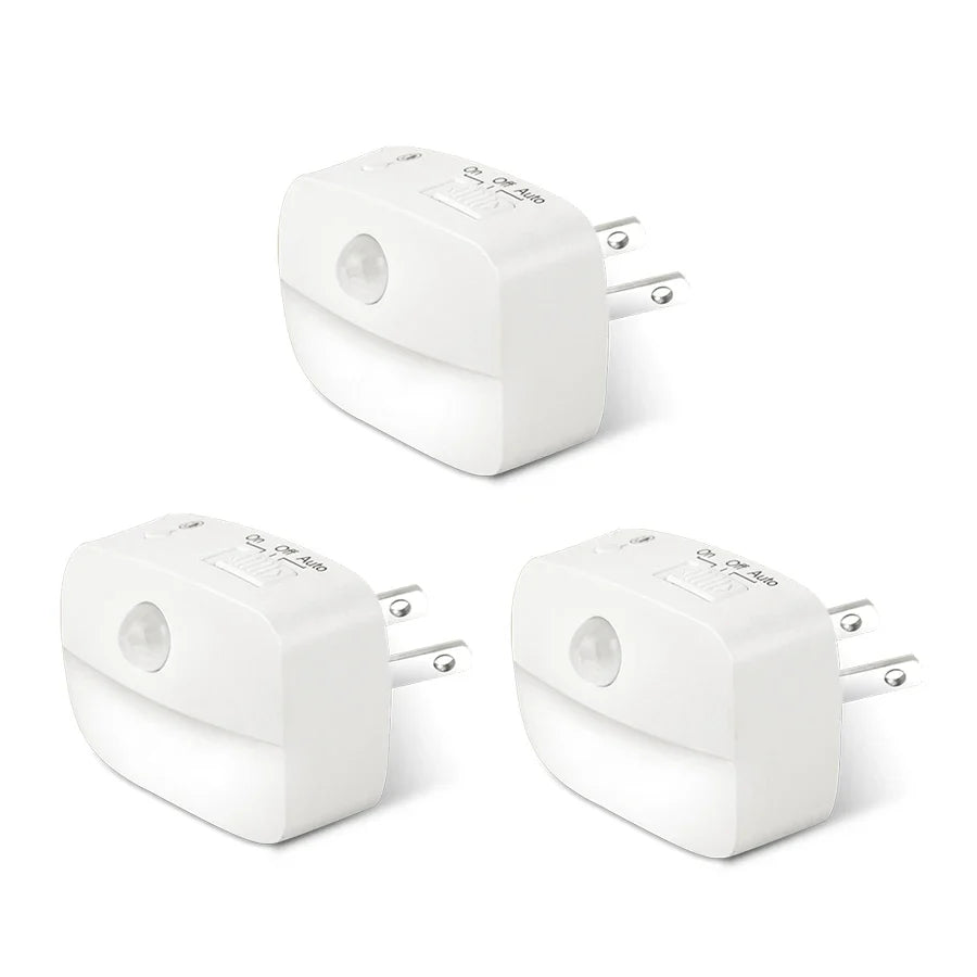 Plug-In Motion Sensor Night Light with Dusk-to-Dawn Sensor — Mini LED Nightlight for Bathroom, Hallway & Bedroom (EU/US Plug)