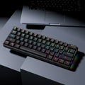 61-Key Compact Mechanical Gaming Keyboard – Hot-Swappable RGB Wired USB, Red Linear Switches