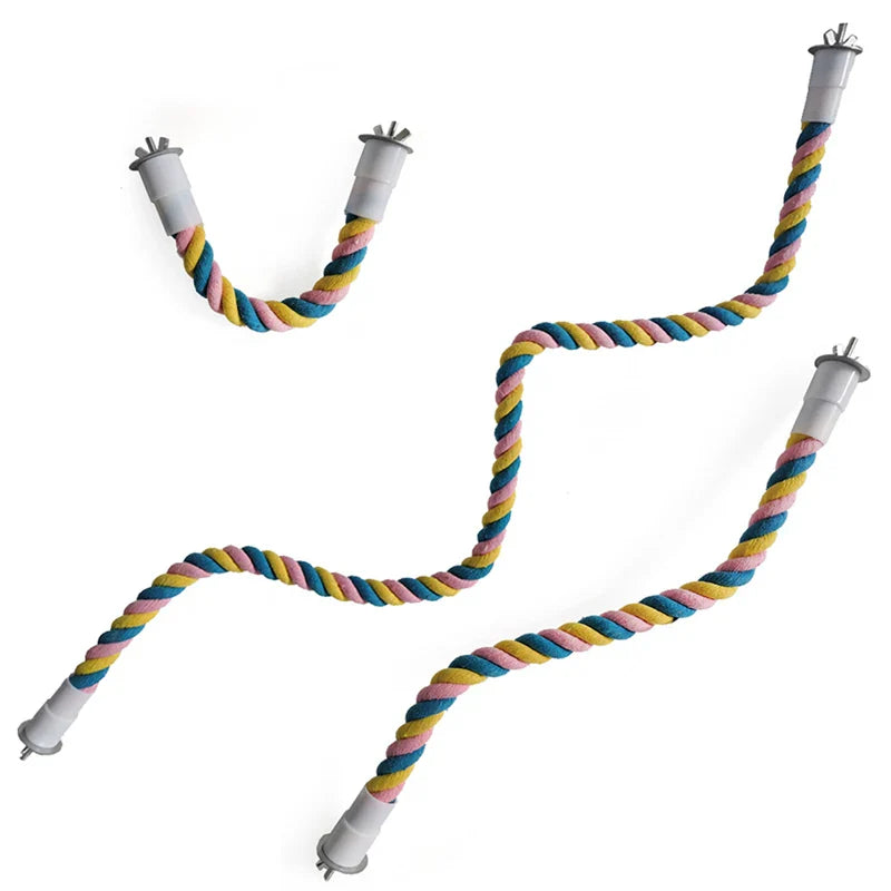 Parrot Cotton Rope Climbing Toy & Cage Swing – Sturdy Chew & Climb Toy, Sizes S/M/L (9.6in/24.5cm, 16.3in/41.5cm, 23.6in/60cm)