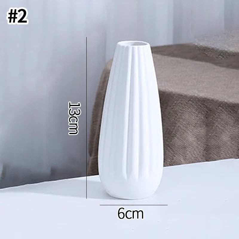 Ceramic Decorative Vase for Dried Flowers & Hydroponic Plants, Modern Table Ornament for Living Room Bedroom Office