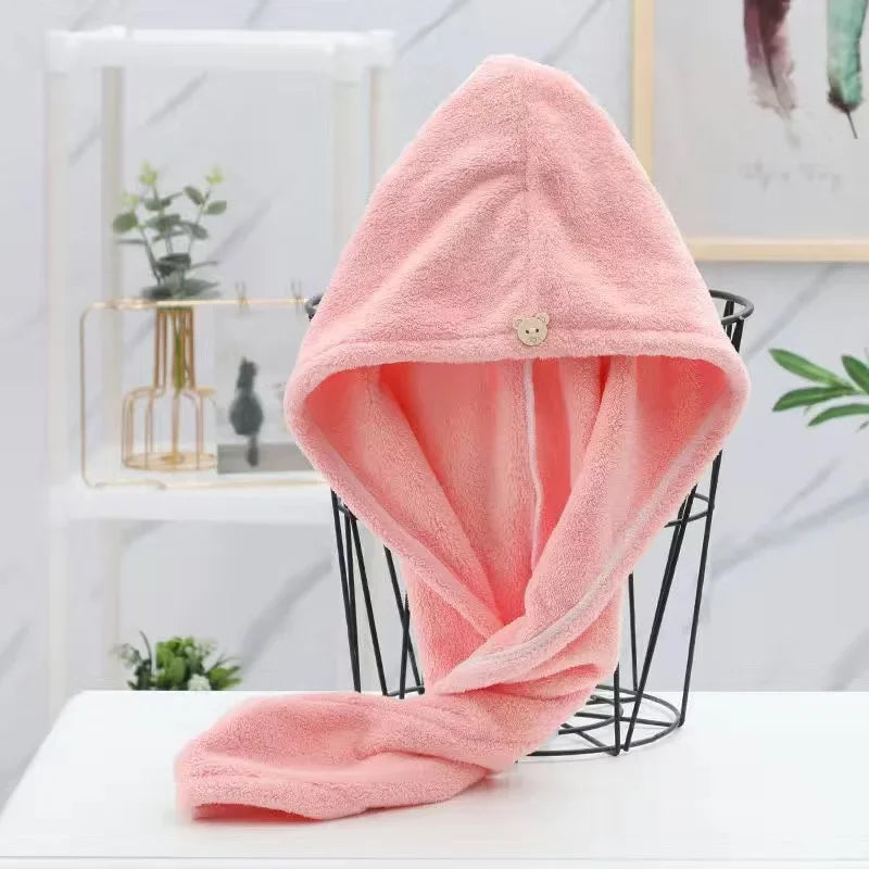 Quick-Dry Coral Velvet Hair Towel Turban – Super Absorbent Soft Hair Wrap for Women