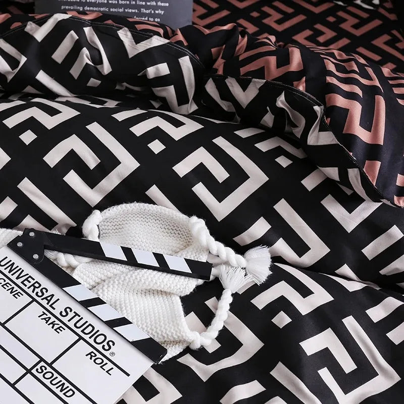 Luxury Black Duvet Cover Set with Pillowcases – Twin/Full/Queen/King (2–3 Piece Options)