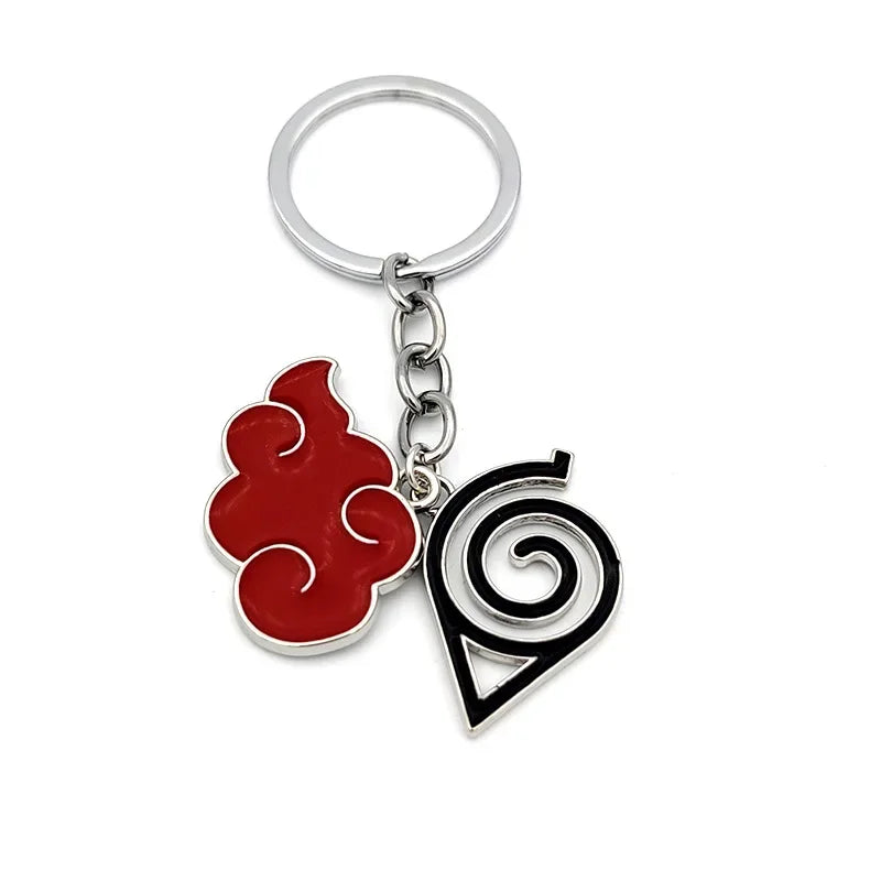 Anime Ninja Keychain Set: Kunai, Shuriken & Red Cloud Charms for Backpack, Car & Keys