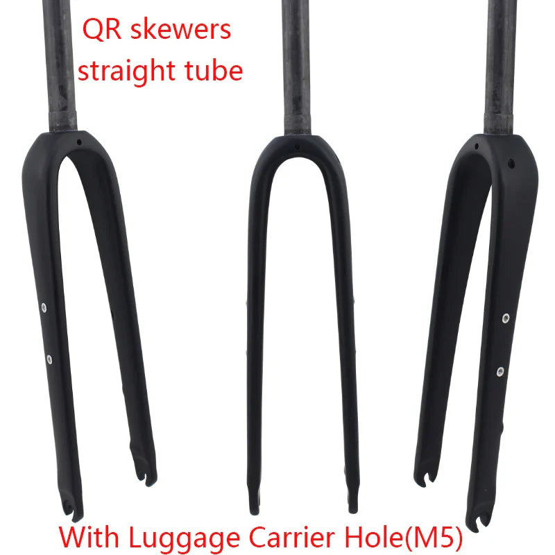 700C UD T800 Full Carbon Road & Gravel Bike Fork — Disc Brake, Luggage Carrier Mount, 45mm Offset