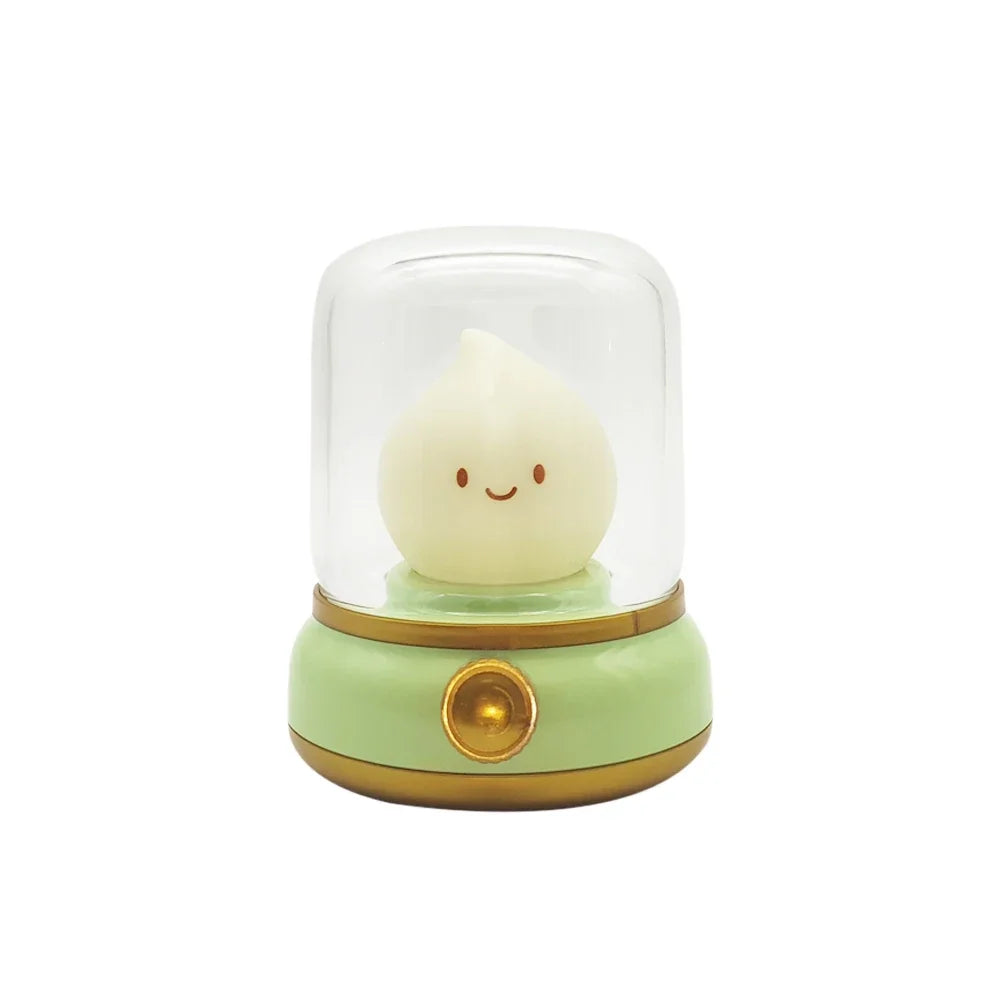 Kerosene-Style LED Night Light Flameless Candle — USB Rechargeable Dimmable 2-Mode Lamp for Bedroom & Camping