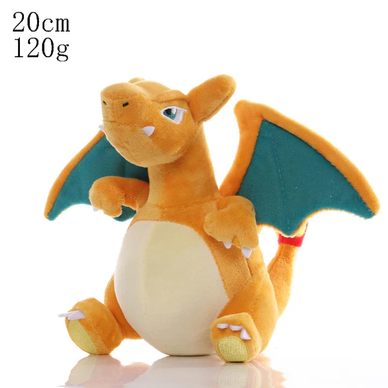 Pikachu & Friends 8 in (20 cm) Plush Stuffed Animal — Pikachu Charmander Squirtle Bulbasaur Eevee Scorbunny Gengar Snorlax Christmas Gift