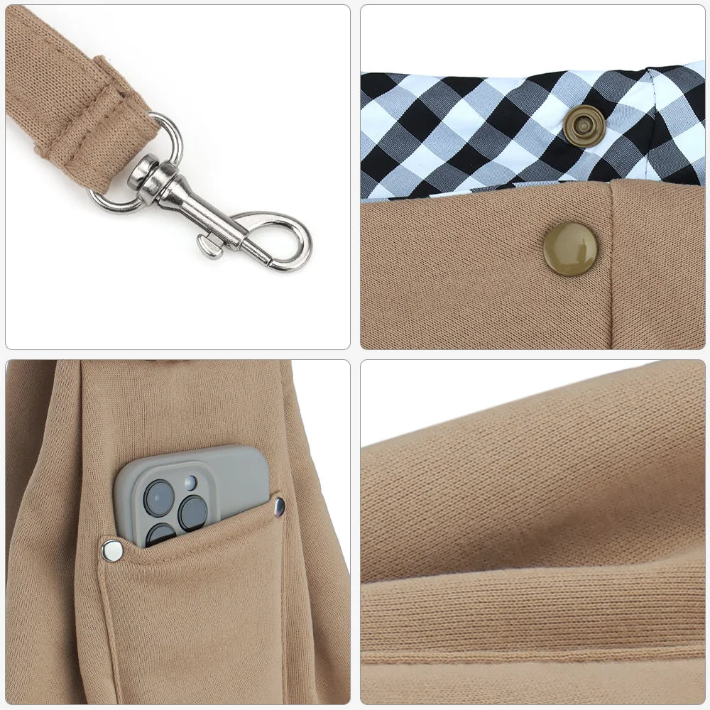 Portable Pet Shoulder Carrier with Phone Pocket – Travel Handbag for Small Dogs & Cats