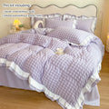 3-Piece Lace Seersucker Duvet Cover Set with 2 Pillowcases - Washed 100% Polyester, Fits 1.0-2.2 m Beds (3.3-7 ft)