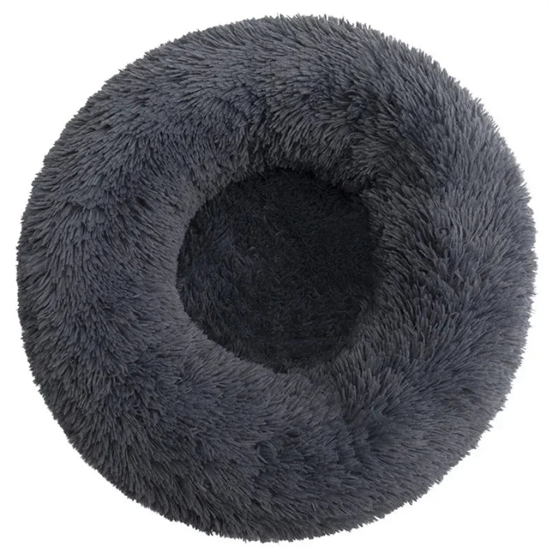 Calming Plush Pet Bed for Dogs & Cats - Corduroy Fleece Bolster, Non-Slip Waterproof Bottom, Multiple Sizes (15.7–35.4 in / 40–90 cm)