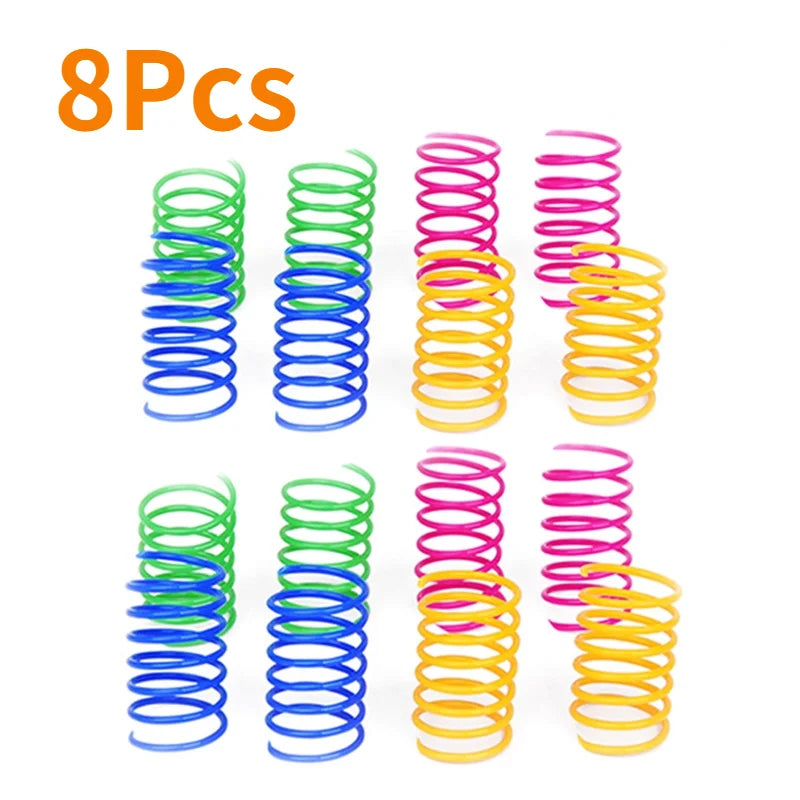 Kitten Coil Spring Cat Toys - Interactive Bouncy Plastic Spiral Springs for Cats & Ferrets