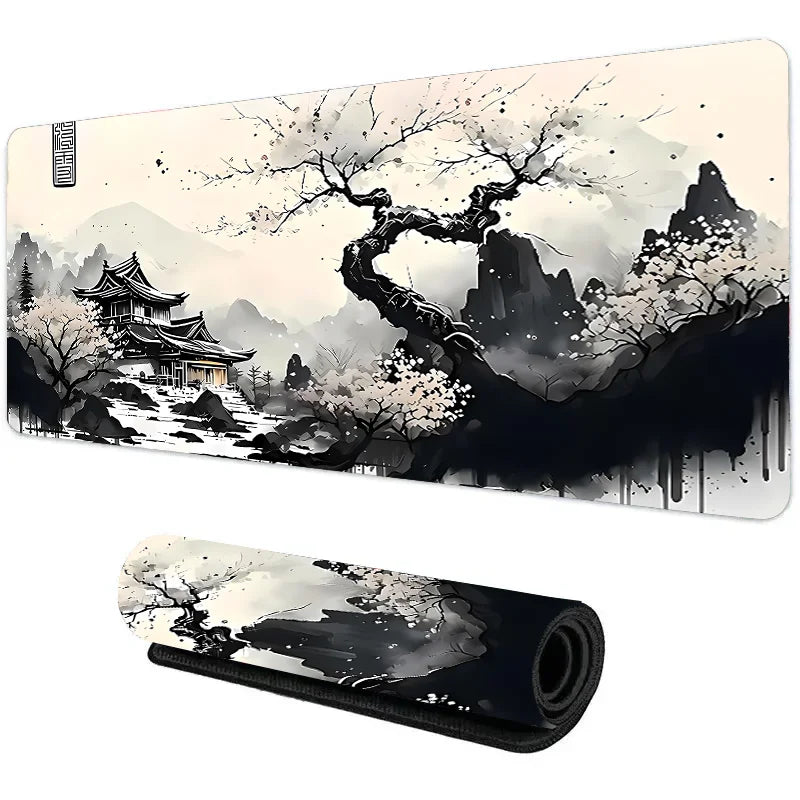 Night Moonlight Large Gaming Mouse Pad Non-Slip Stitched Rubber Desk Mat for Laptop PC Esports