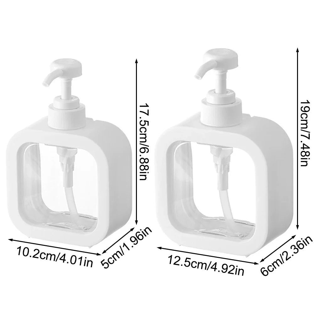 Large-Capacity Refillable Soap Dispenser Bottle – Clear Plastic Pump, 1 or 2 Pack for Travel, Kitchen & Bathroom