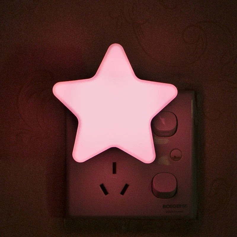 LED Star Night Light with EU/US Plug - Bedside Lamp for Bedroom, Nursery, Living Room & Corridor