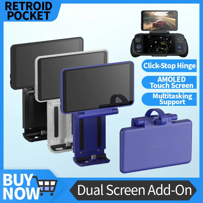 Dual 5.5-Inch (14.0 cm) OLED Back-Clip Extended Display Add-On for Handheld Game Consoles