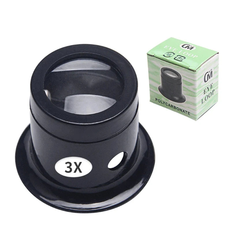 Watchmaker Jeweler Loupe Magnifier - Handheld Optical Glass Loupe 3X 5X 10X 15X 20X