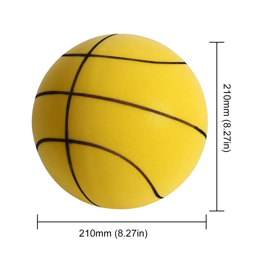 Kids Silent Foam Basketball - Indoor Squeezable Bounce Ball (No.3 / No.5 / No.7, 7–9.5 in | 18–24 cm)