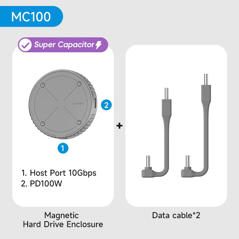 Magnetic M.2 2230 NVMe SSD Enclosure - MagSafe Magnetic USB-C 3.2 Gen2 NVMe PCIe External SSD Case for MagSafe iPhone, MacBook & iPad