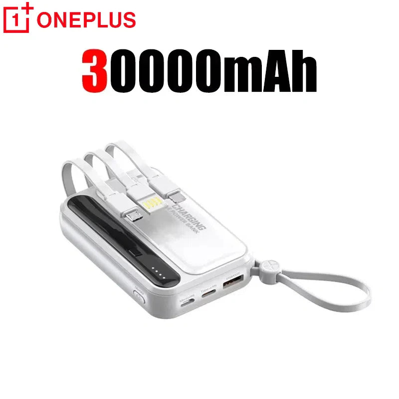 4-in-1 50000mAh Portable Power Bank with Built-in Cables & LED Digital Display — Universal Charger for Smartphones & Tablets