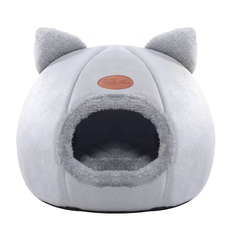 Cozy Cat Cave Bed for Cats & Small Dogs, Removable Cushion, Non-Slip Bottom — M/L/XL (33–39 cm / 13–15.4 in)