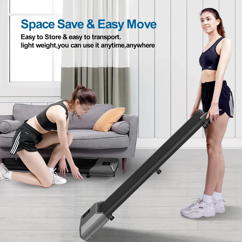 2-in-1 Portable Walking Pad Treadmill for Home & Office — Under-Desk Mini Treadmill with LCD Screen, Quiet, 250 lb Capacity