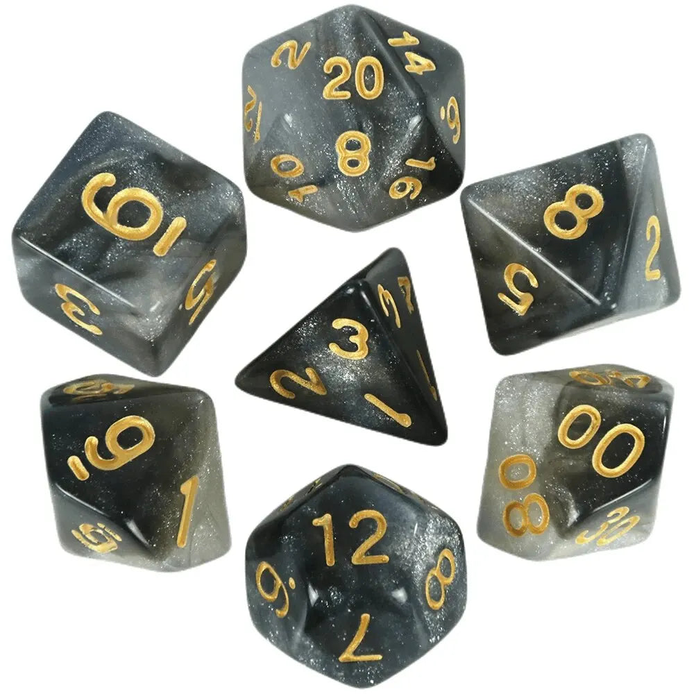 7-Piece Galaxy Polyhedral Dice Set for DnD & RPGs – Colorful Universe Effect (D4-D20)