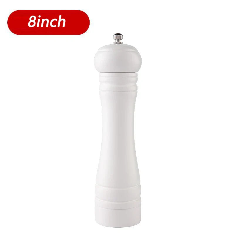 Solid Wood Salt & Pepper Mills - Refillable Spice Grinder with Adjustable Ceramic Core - 5, 8, 10 in (12.7, 20.3, 25.4 cm)