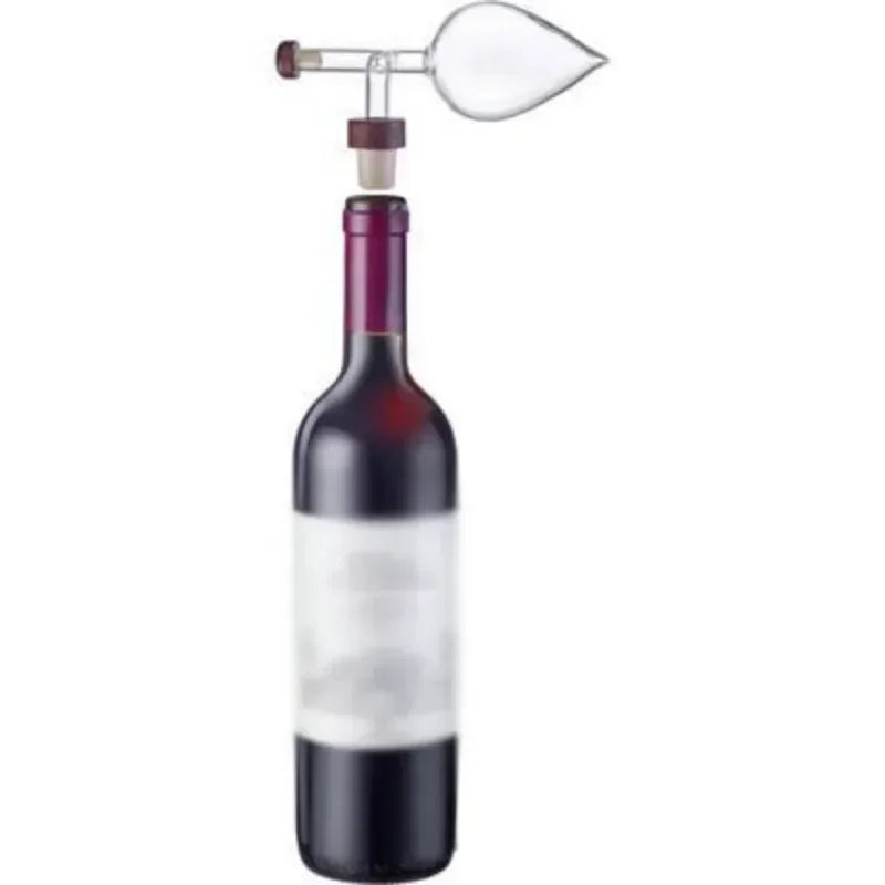 Round Peach-Shaped Glass Red Wine Aerator Pourer - Portable Bottle Spout Quick Decanter