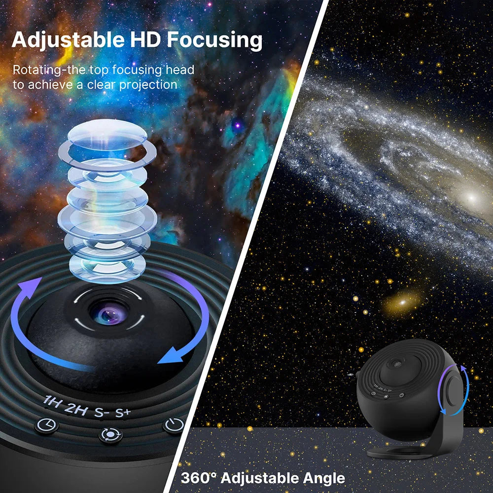 13-in-1 Galaxy Star Projector LED Night Light HD 360° Rotating Planetarium with 13 Discs & Timer for Kids and Adults