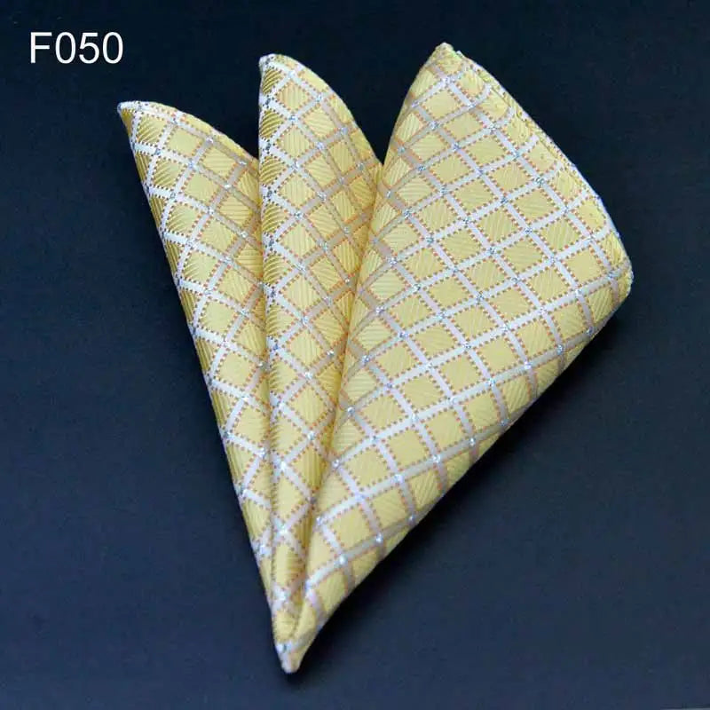 Men's Pocket Square 41 Colors - Plaid Dot Paisley Polyester Handkerchief 25 x 25 cm (9.8 x 9.8 in)
