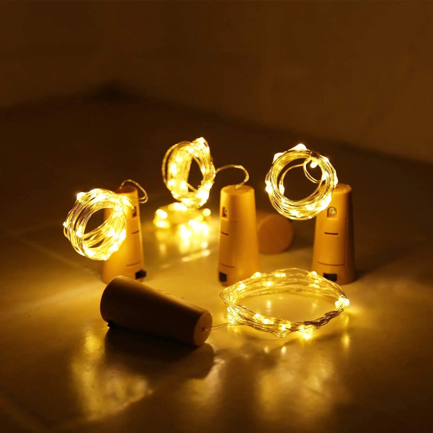Wine Bottle Cork LED String Lights 2M (6.6 ft) Copper Wire Fairy Lights Battery-Operated Holiday & Christmas Decor