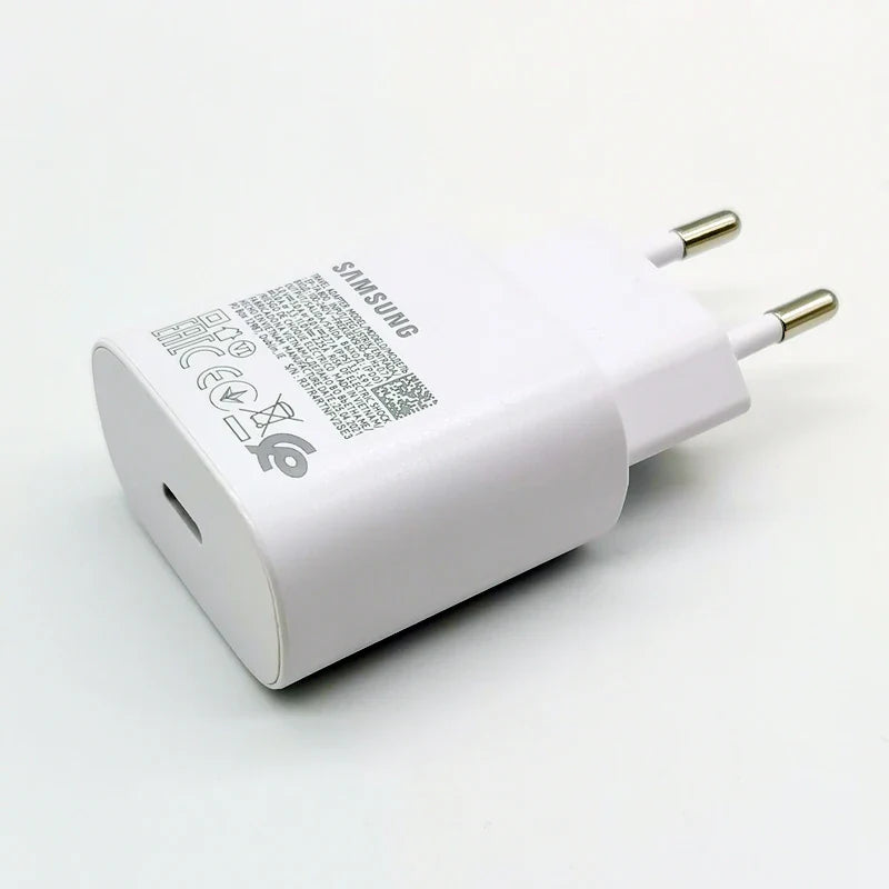 25W USB-C PD Fast Charger Adapter with 1.0 m (3.3 ft) Type-C Cable - EU Plug, PD & PPS Super Fast Charging