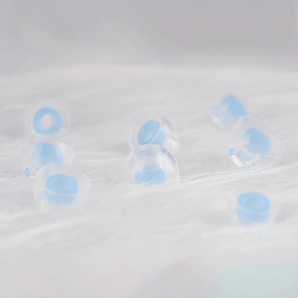 Liquid Silicone Ear Tips - Noise-Isolating Reusable Earbud Eartips, Soft Skin-Friendly Ear Caps (SS/S/M/L) Universal Fit