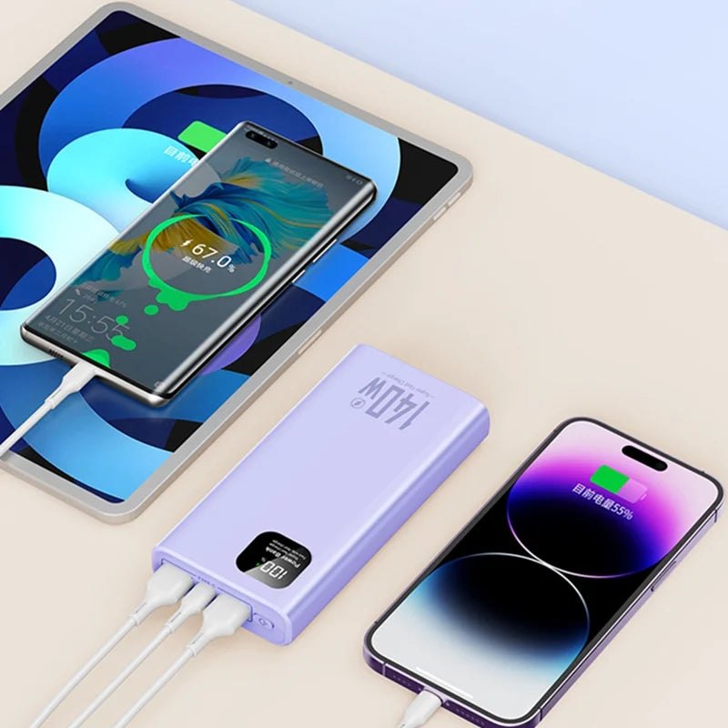 100000mAh 120W Power Bank – USB-C PD 20W Fast Charge, LED Display Portable Battery Pack for iPhone Samsung Xiaomi Tablets