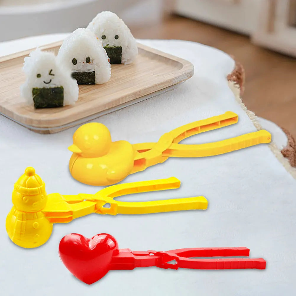 Duck Onigiri Mold & Snowball Maker with Handle - Cute Animal Rice Ball Shaper for Bento, Kids & Adults