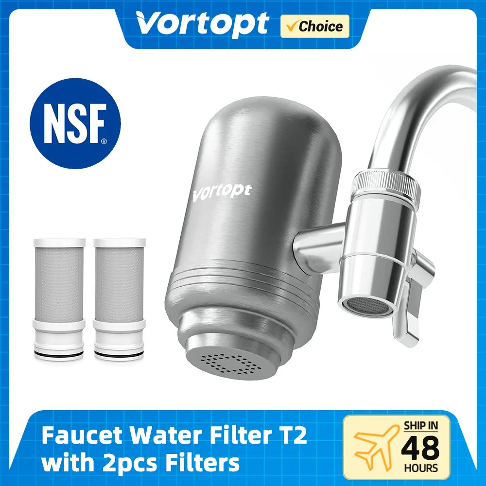 2-Pack Faucet Water Filter Replacement – 5-Stage Drinking Water Purifier for Kitchen & Home, 400 Gallon Capacity
