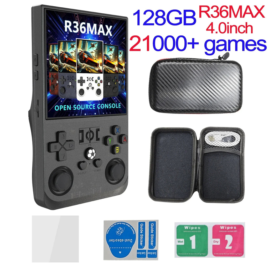Handheld Retro Game Console 4.0-inch (10.2 cm) IPS 720x720, 64GB/128GB, 22,000 Preloaded Games, Linux, USB-C Charging