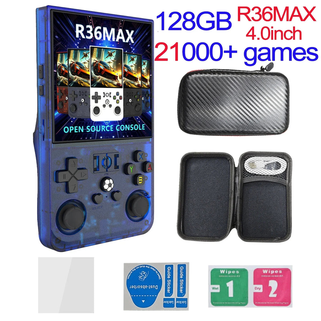 Handheld Retro Game Console 4.0-inch (10.2 cm) IPS 720x720, 64GB/128GB, 22,000 Preloaded Games, Linux, USB-C Charging