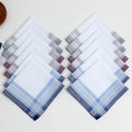 12-Pack Men's Pure Cotton Pocket Handkerchiefs, 17 in (43 cm) Square, Soft Sweat-Wiping Groom Gift