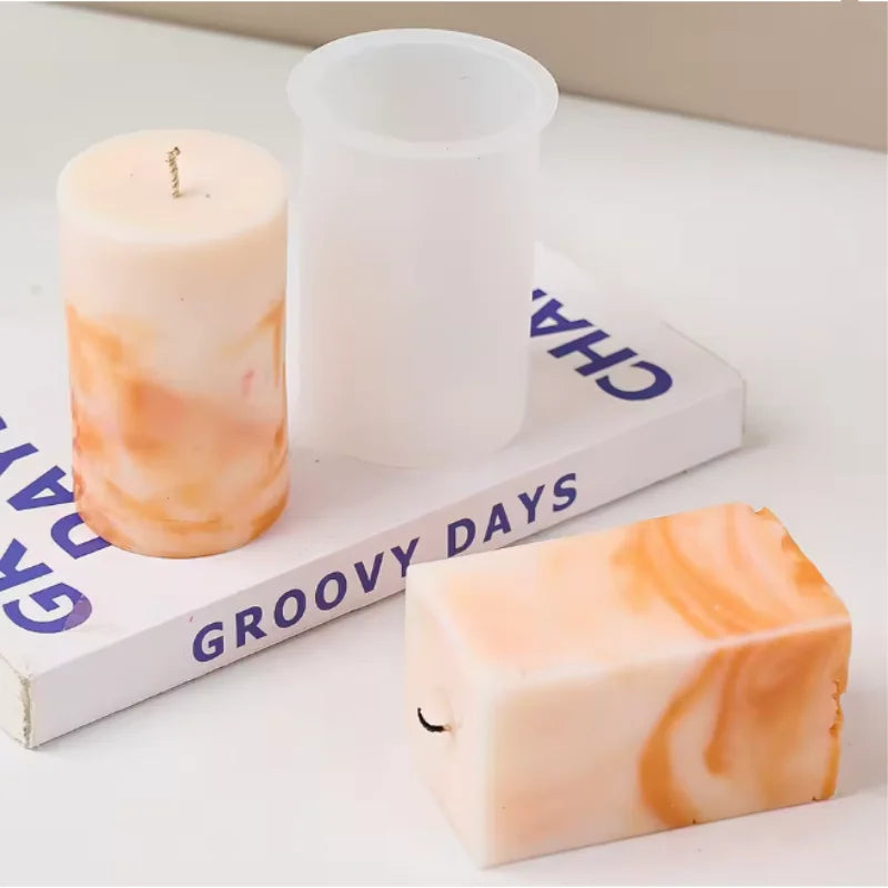 3D Geometric Silicone Cylinder Candle & Soap Mold for DIY Aromatherapy Home Decor