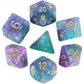 7-Piece Galaxy Polyhedral Dice Set for DnD & RPGs – Colorful Universe Effect (D4-D20)