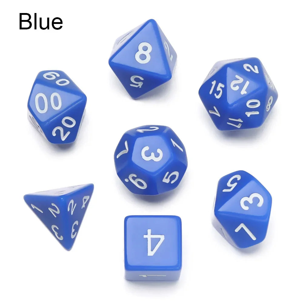 7-Piece Black Polyhedral Dice Set for D&D TRPG Tabletop RPG, Board & Card Games