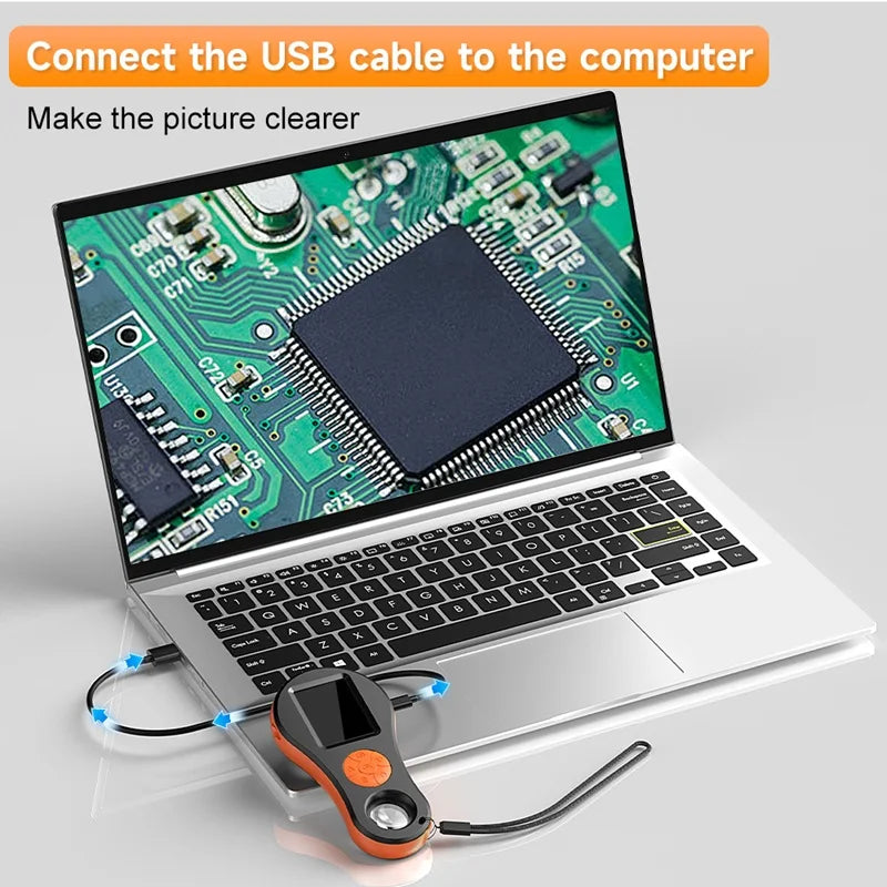 Portable 2MP Digital Magnifier Microscope 2.0-Inch (5.08 cm) IPS Screen 50x Magnification 8 LEDs USB-C TF Card Slot