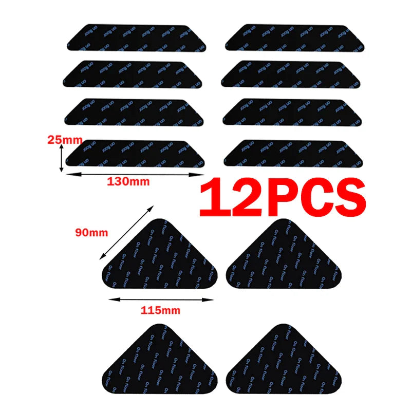 Non-Slip Rug Corner Pads - Reusable Washable PU Carpet Grippers Anti-Curling Adhesive for Rugs & Mats
