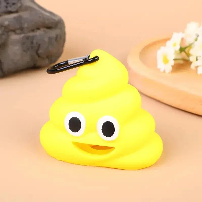 Poop-Shaped Dog Waste Bag Dispenser with Clip – Portable Pet Bag Holder for Walking & Travel