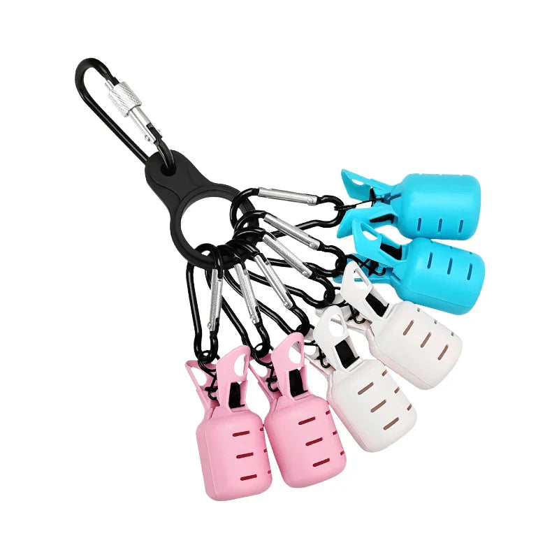 6-Pack Squid Jig Bait Protector Kit — Egi Hook Covers with Carabiner, Webfoot Octopus and Cuttlefish Lure Caps