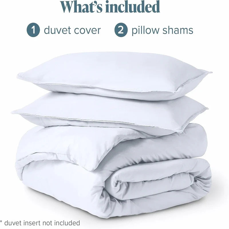 Brushed Microfiber 3-Piece Duvet Cover Set - Fits 1.0–2.2 m (3.3–7 ft) Blankets, Corner Ties & Hidden Closure, Machine Washable